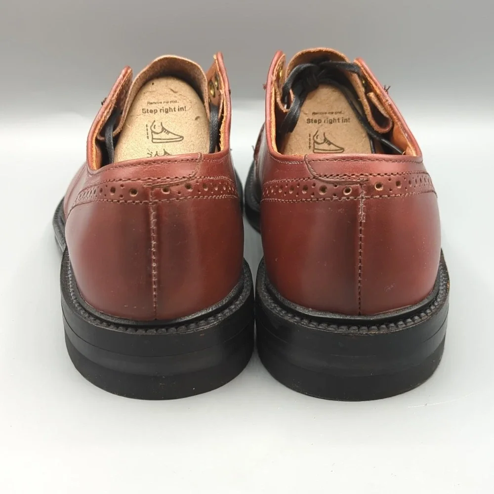 Vintage LL Bean Leather Plain Toe Derby Dress Shoes Mens 10.5 C Brown USA